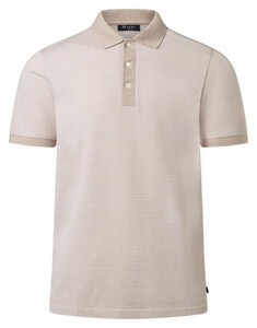 Maerz Fine Stripe Pattern Cotton Polo Frappuccino