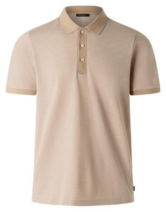 Maerz Fine Stripe Pattern Cotton Polo Iced Coffee