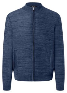 Maerz Fine Structure Wool-Cotton Blend Vest Navy