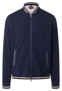 Maerz Fine Texture Striped Contrast Details Vest Deep Sea