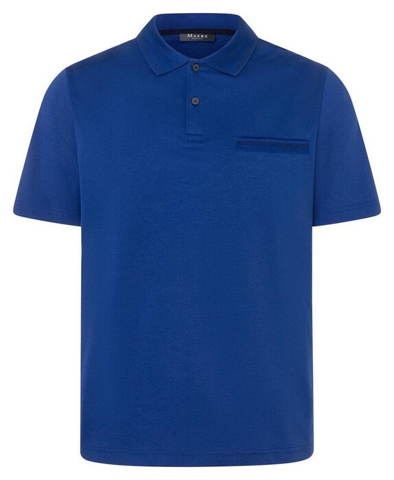 Maerz Fine Uni Mercerized Cotton Polo Nautic Blue