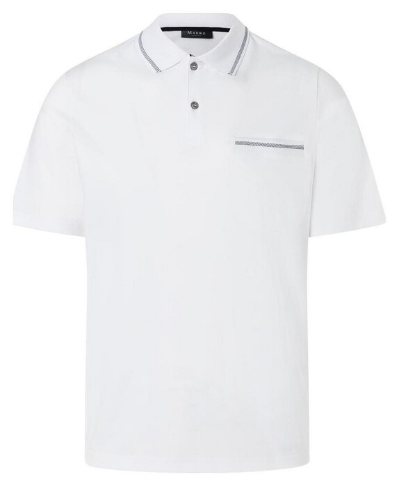 Maerz Fine Uni Mercerized Cotton Polo Pure White