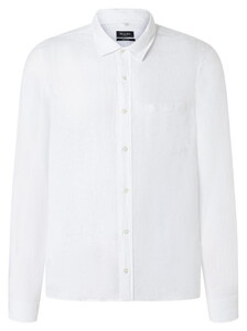 Maerz Garment Dyed Linen Button-Down Shirt Pure White