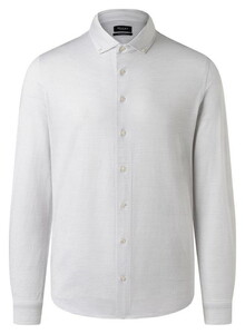Maerz Horizontal Textured Stripe Mercerized Cotton Button-Down Overhemd Clear Silver