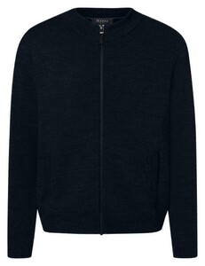 Maerz IQ-Wool Fine Texture Knit Cardigan Navy