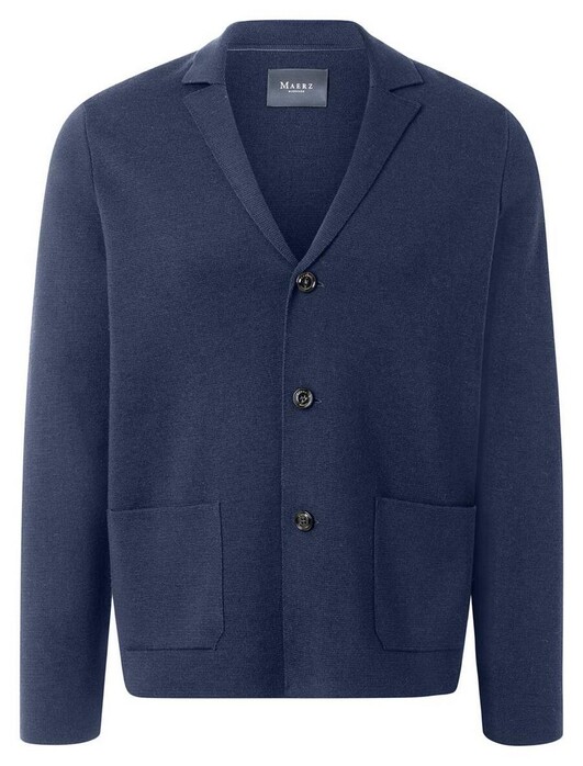 Maerz Knit Blazer Cardigan Merino Extrafine Deep Sea