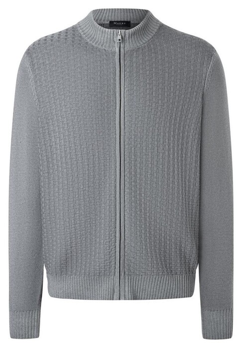 Maerz Knit Texture Cardigan Garment Dyed Grey Rock