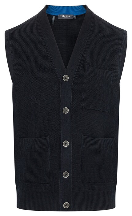Maerz Knitted Buttons Contrast Gilet Navy