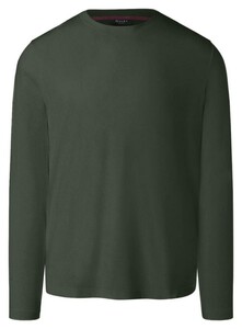 Maerz Long Sleeve Crew Neck Cotton T-Shirt Donker Groen