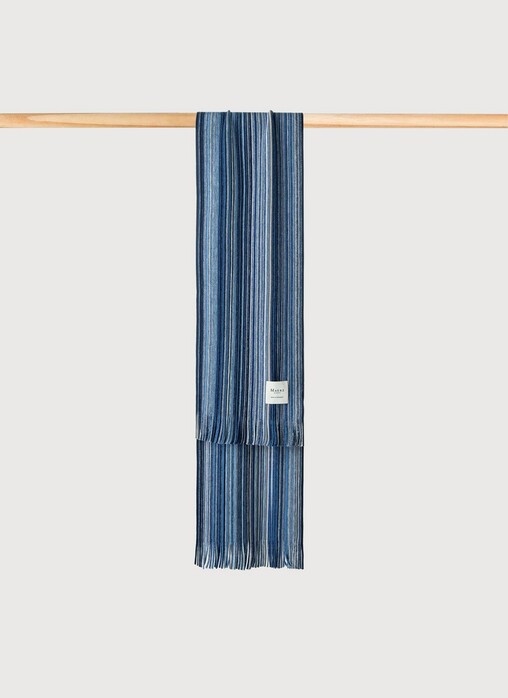 Maerz Luxury Merino Stripe Sjaal Deep Sea