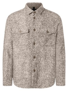 Maerz Luxury Wool Silk Subtle Check Overshirt Twig