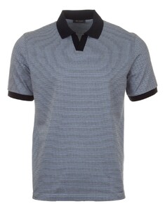 Maerz Mercerized Cotton Allover Mini Pattern Poloshirt Dawn Blue