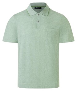 Maerz Mercerized Cotton Soft Single Jersey Superfine Stripe Polo Mochi Green