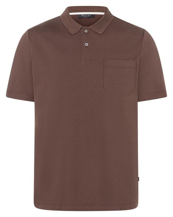 Maerz Mercerized Cotton Uni Polo Chocolate