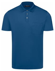 Maerz Mercerized Cotton Uni Polo Classic Blue