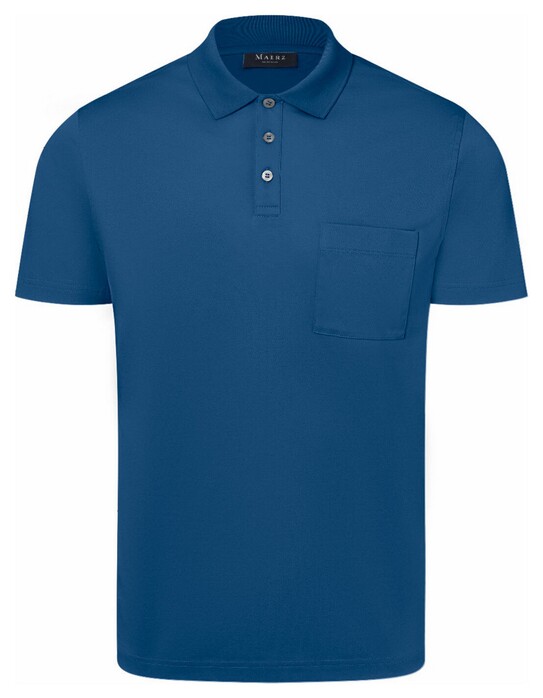 Maerz Mercerized Cotton Uni Polo Classic Blue