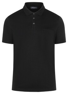 Maerz Mercerized Cotton Uni Poloshirt Black