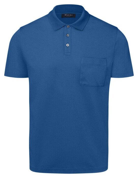 Maerz Mercerized Cotton Uni Poloshirt Blue Grape