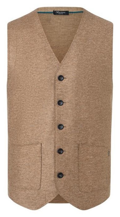 Maerz Merino Extrafine Button Gilet Choco Brown