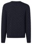 Maerz Merino Extrafine Knit Check Pattern Pullover Navy