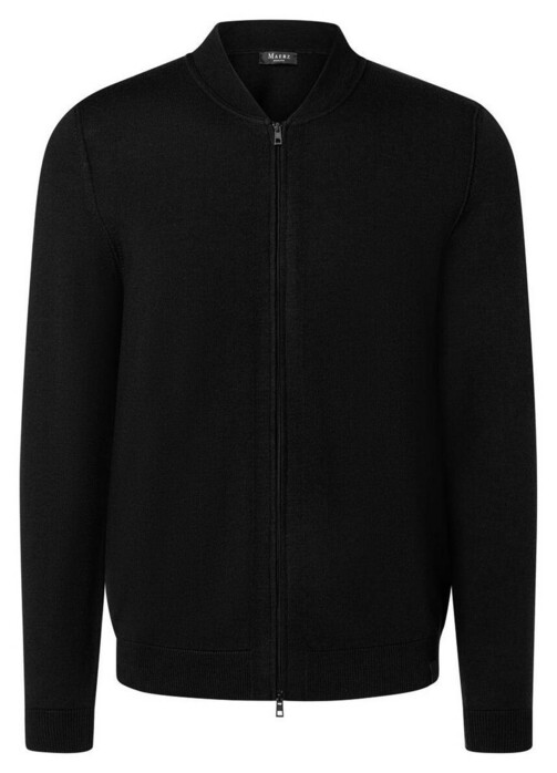 Maerz Merino Extrafine Two-Way Zip Knit Cardigan Black