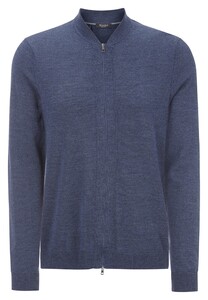 Maerz Merino Extrafine Zipper Cardigan Nimes Blue