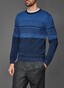 Maerz Merino Striped Pullover Dusk Blue
