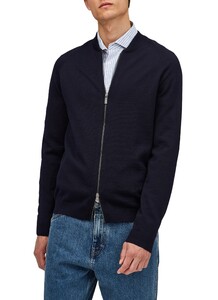 Maerz Merino Superwash 2-Way Zip Cardigan Navy