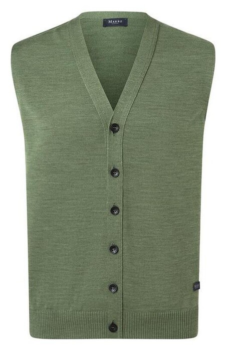 Maerz Merino Superwash Buttons Gilet Green Hummus