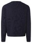 Maerz Merino Superwash Crew Neck Uni Color Fantasy Texture Knit Pullover Navy