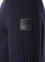 Maerz Merino Superwash Crew Neck Uni Color Fantasy Texture Knit Pullover Navy