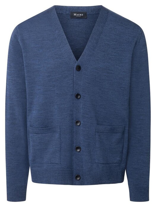 Maerz Merino Superwash Knit Button Cardigan Deep Sea