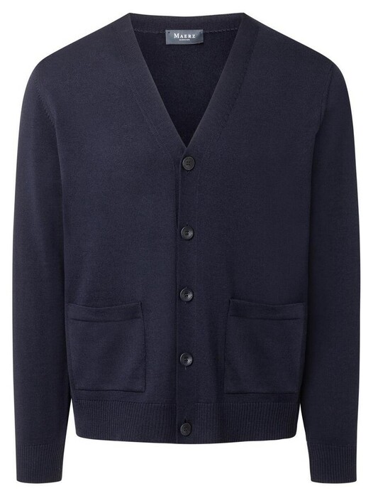 Maerz Merino Superwash Knit Button Cardigan Navy