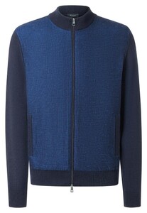 Maerz Merino Superwash Knit Stripe Pattern Vest Navy