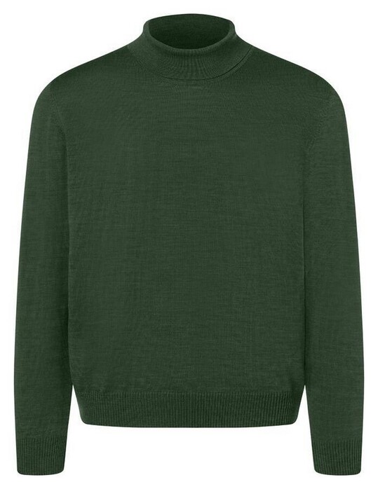 Maerz Merino Superwash Regular Fit Turtleneck Pullover Dark Green