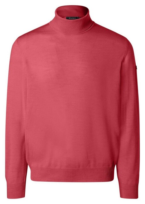 Maerz Merino Superwash Regular Fit Turtleneck Pullover Dried Beetroot