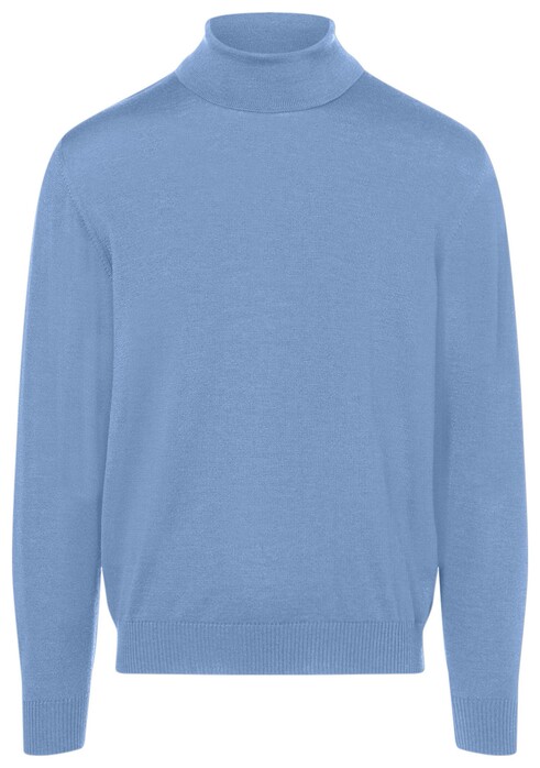 Maerz Merino Superwash Regular Fit Turtleneck Pullover Memory Blue