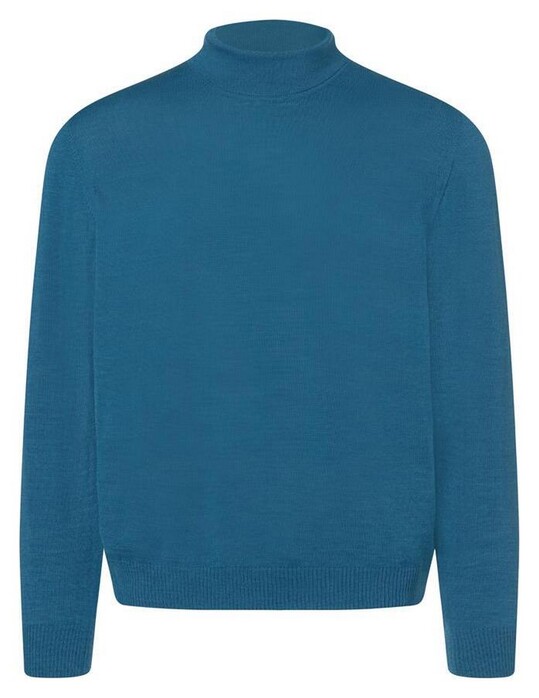 Maerz Merino Superwash Regular Fit Turtleneck Pullover Teal Water