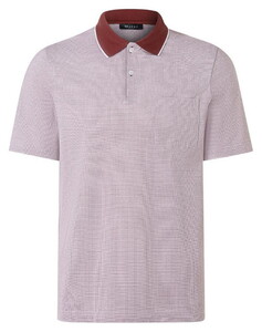 Maerz Micro Texture Pattern Contrast Collar Cotton Poloshirt Soft Grape