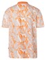 Maerz Modern Abstract Leaves Pattern Cotton Piqué Polo Tangerine