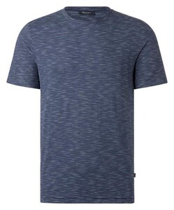Maerz Modern Fine Stripe Cotton Jersey Crew Neck T-Shirt Deep Sea