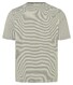 Maerz Modern Round Neck Cotton Stripe T-Shirt Moss Carpet