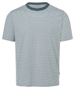 Maerz Modern Round Neck Cotton Stripe T-Shirt Mud Green