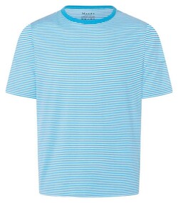 Maerz Modern Round Neck Cotton Stripe T-Shirt Wave Ride