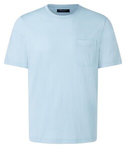 Maerz Modern Round Neck Mercerized Cotton T-Shirt Cold Blue