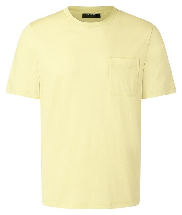 Maerz Modern Round Neck Mercerized Cotton T-Shirt Milky Lemon