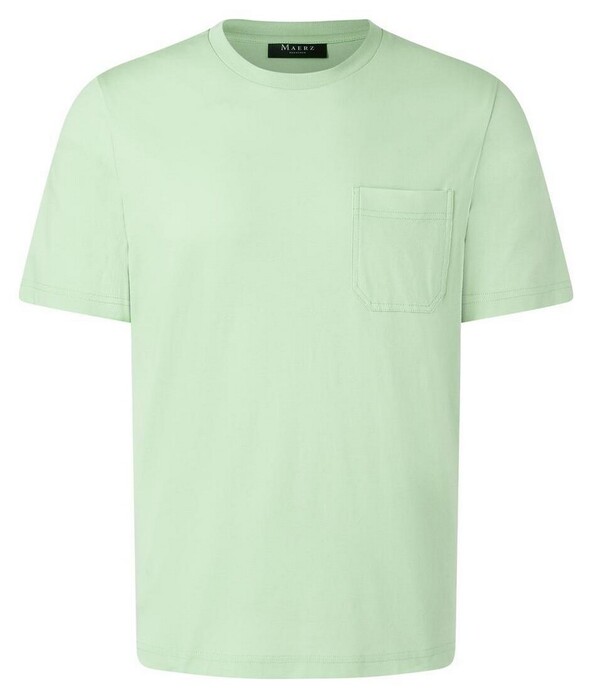 Maerz Modern Round Neck Mercerized Cotton T-Shirt Mochi Green