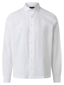 Maerz Modern Seersucker Texture Shirt Pure White