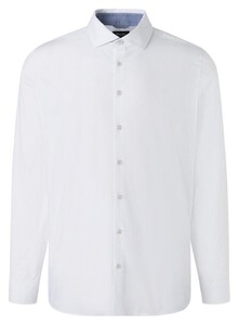 Maerz Modern Shark Collar Uni Poplin Overhemd Pure White