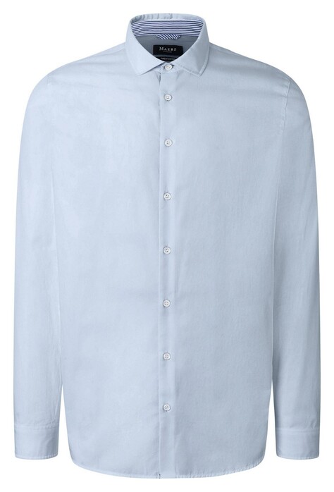 Maerz Modern Shark Collar Uni Poplin Shirt Memory Blue